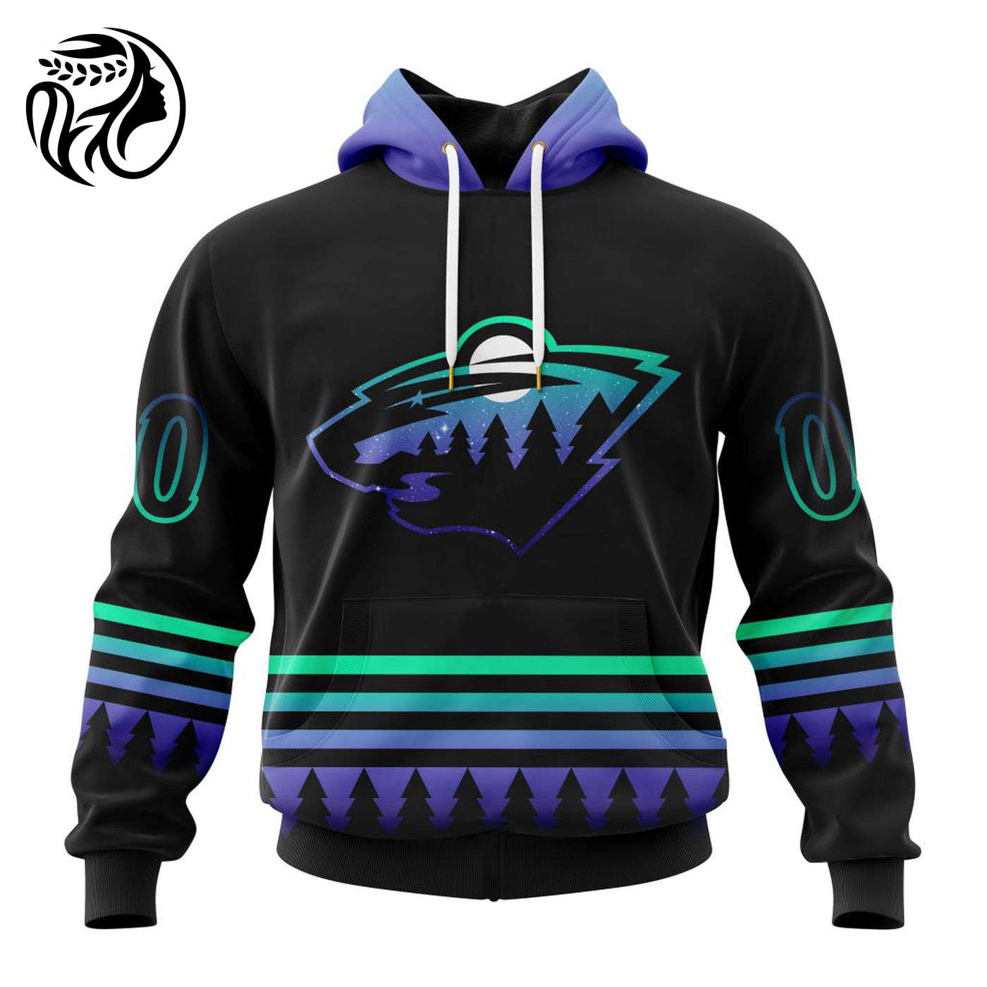 NHL Minnesota Wild Special Northern Lights Concept Kits ST2401 3d Printed Hoodie 3d Printed Hoodie
