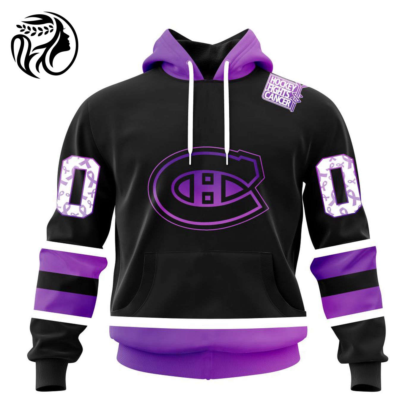 NHL Montreal Canadiens Special Black Hockey Fights Cancer Kits ST2301 3d Printed Hoodie 3d Printed Hoodie