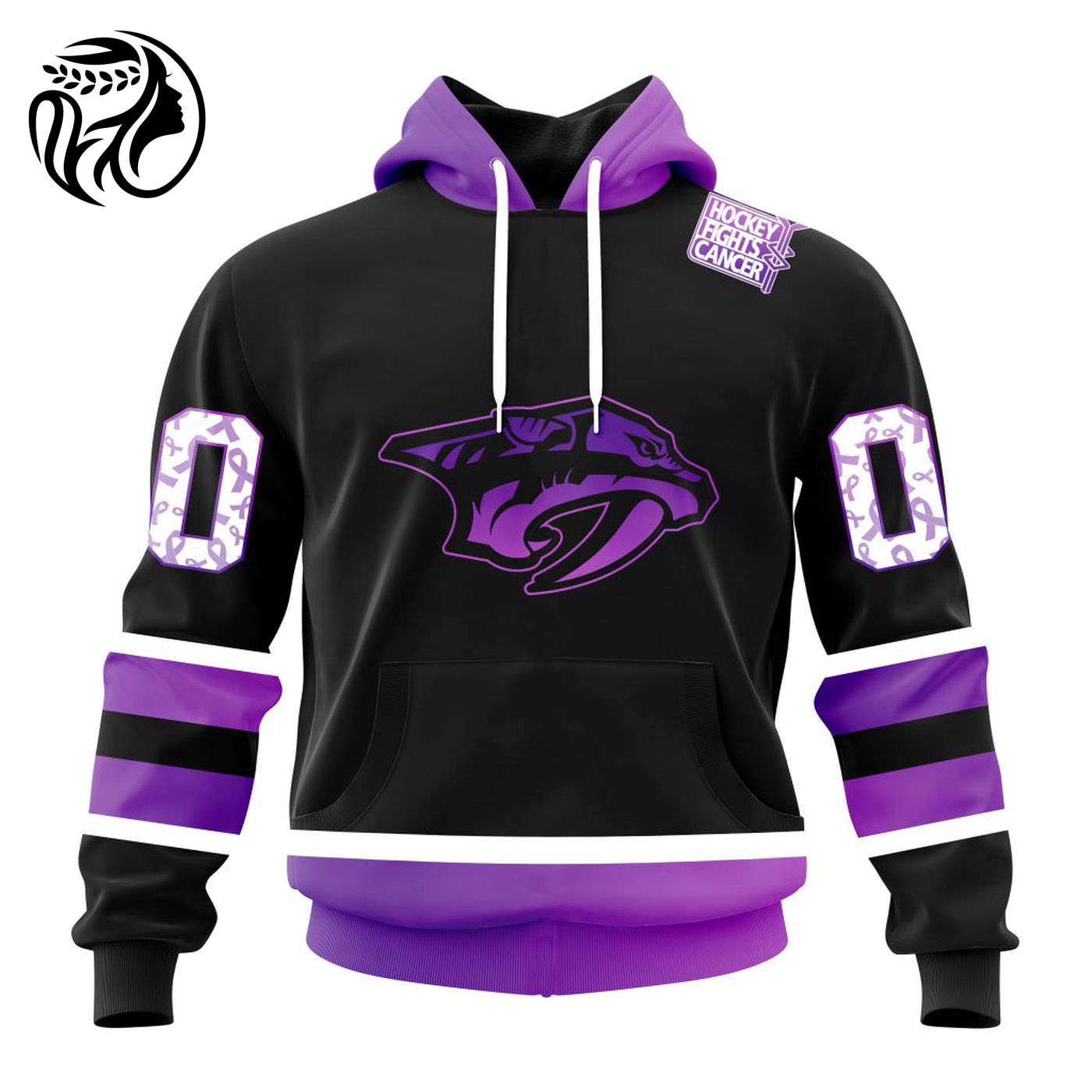 NHL Nashville Predators Special Black Hockey Fights Cancer Kits ST2301 3d Printed Hoodie 3d Printed Hoodie