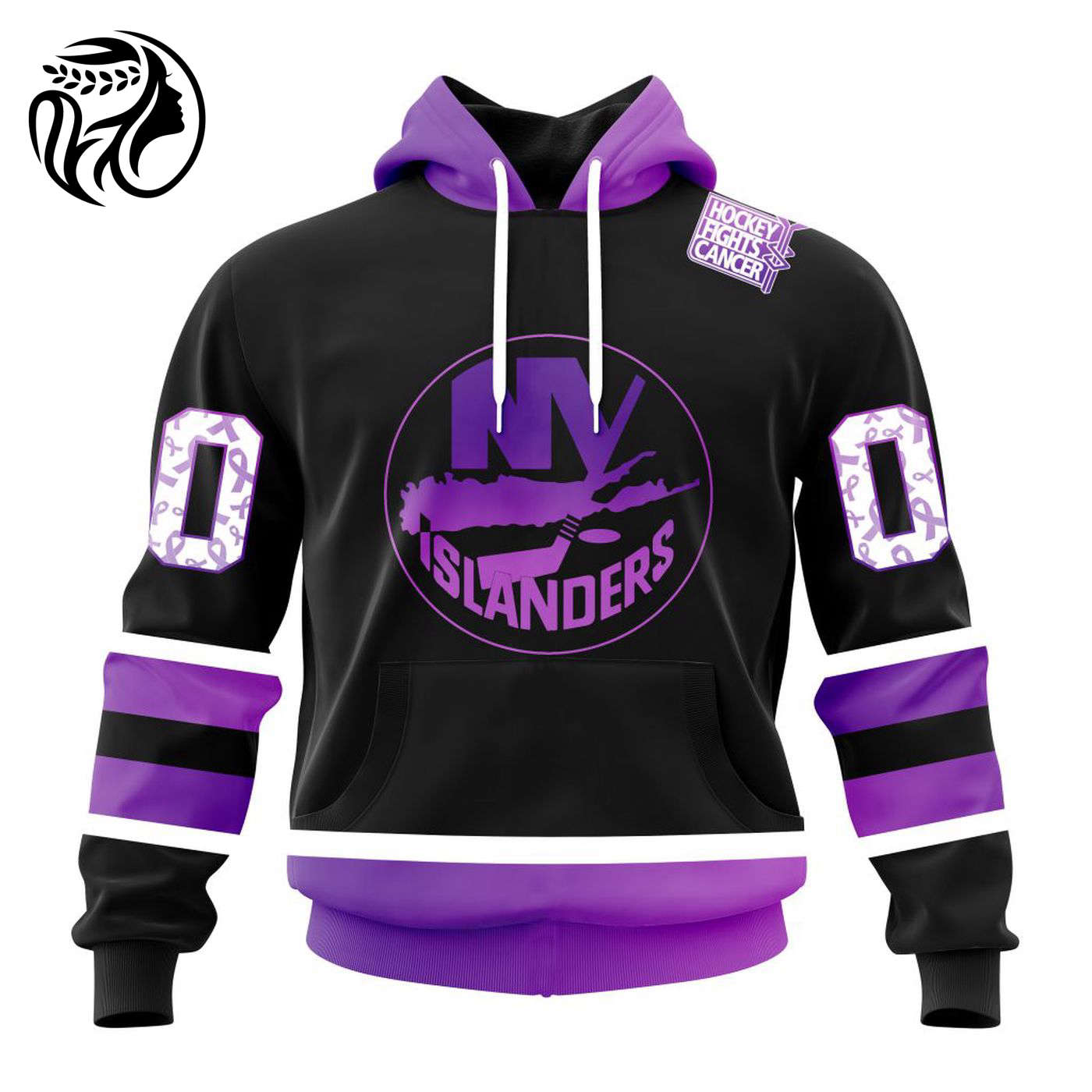 NHL New York Islanders Special Black Hockey Fights Cancer Kits ST2301 3d Printed Hoodie 3d Printed Hoodie