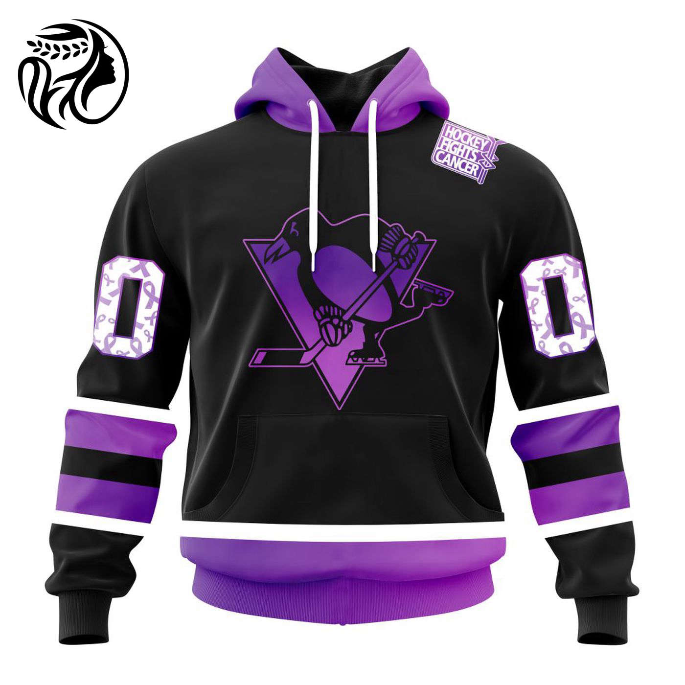 NHL Pittsburgh Penguins Special Black Hockey Fights Cancer Kits ST2301 3d Printed Hoodie 3d Printed Hoodie