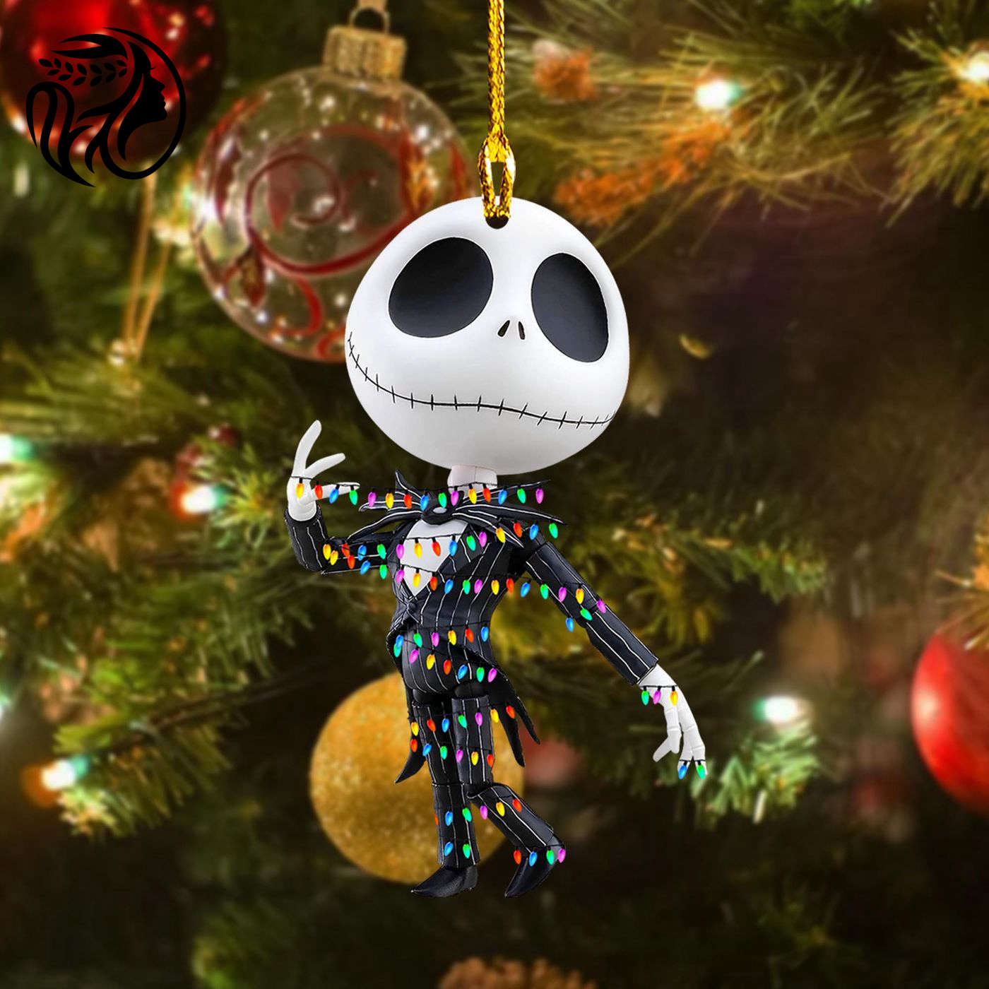 Nightmare Skeleton Suit Christmas Ornament – Spooky 2024 Tree Decor & Keepsake Gift