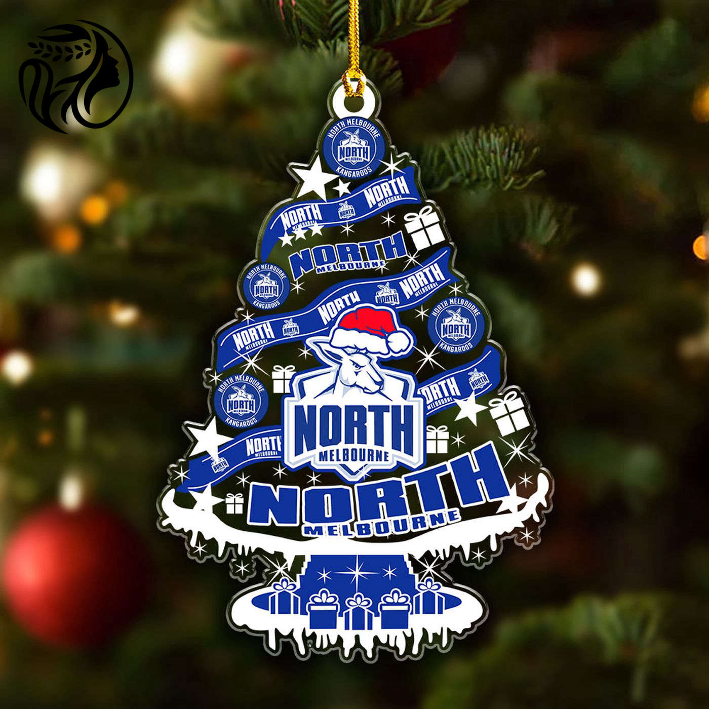 North Melbourne FC Custom Shape Clear 1-sided Acrylic Ornament