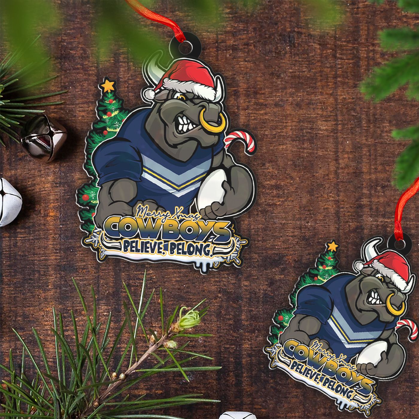 North Queensland Cowboys Custom Shape 1-sided Acrylic Ornament