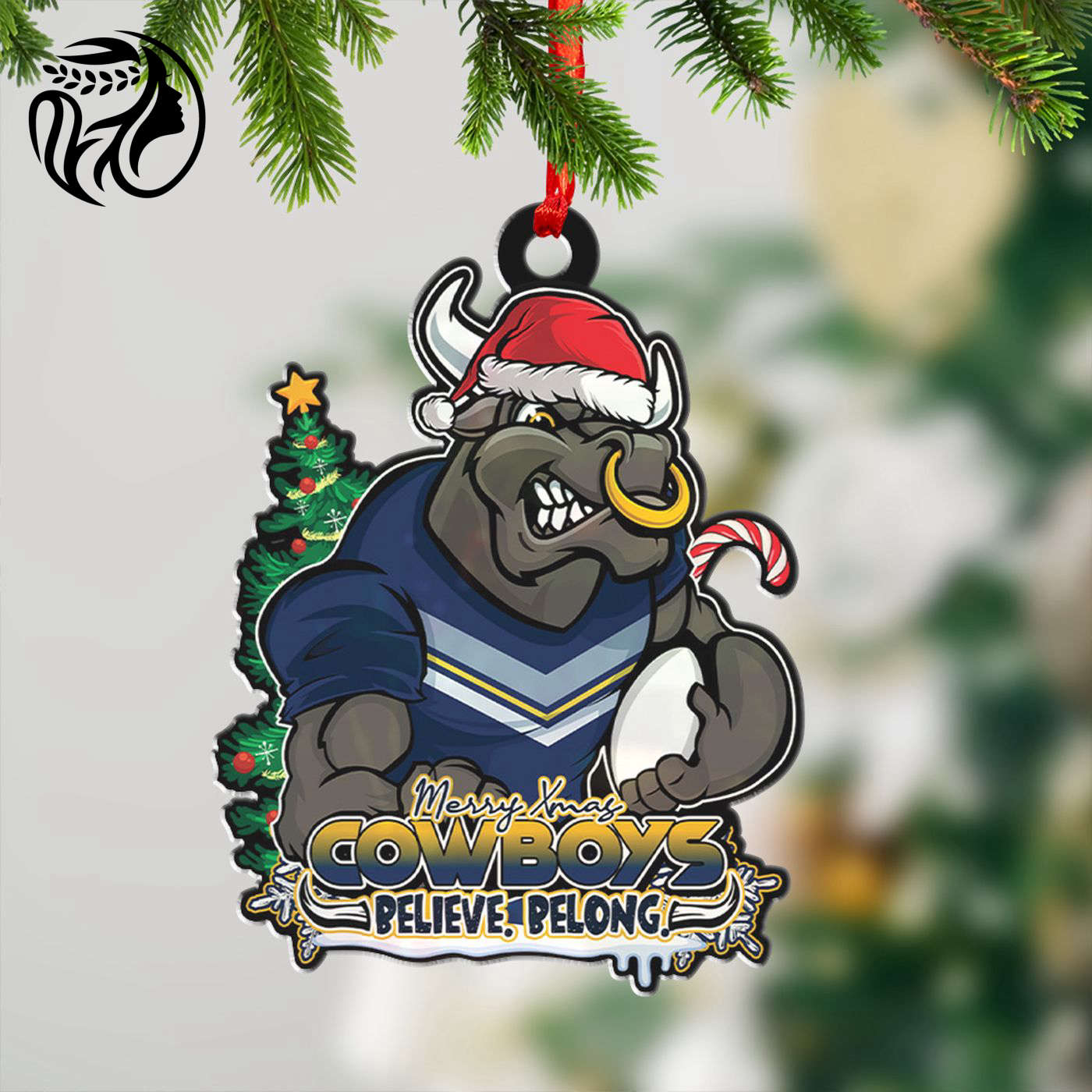 North Queensland Cowboys Custom Shape 1-sided Acrylic Ornament