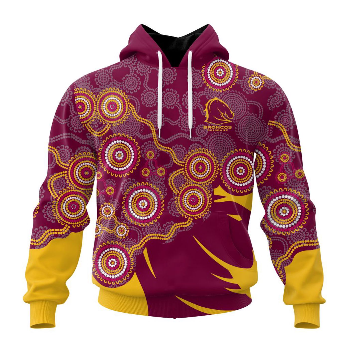 NRL Brisbane Broncos Special Indigenous Design Kits ST2403 3d Printed Hoodie 3d Printed Hoodie