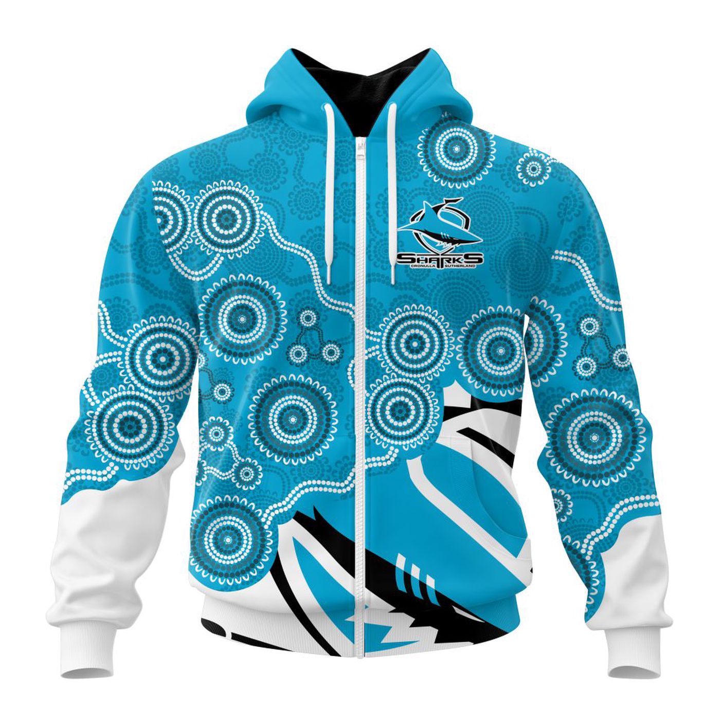 NRL Cronulla-Sutherland Sharks Special Indigenous Design Kits ST2403 3d Printed Hoodie 3d Printed Hoodie