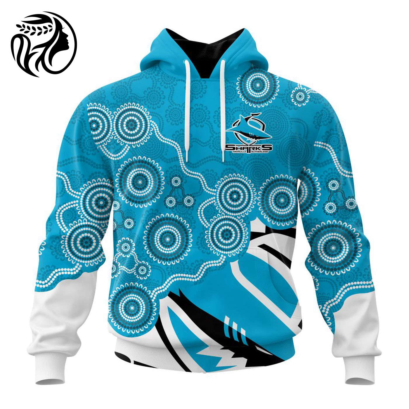 NRL Cronulla-Sutherland Sharks Special Indigenous Design Kits ST2403 3d Printed Hoodie 3d Printed Hoodie