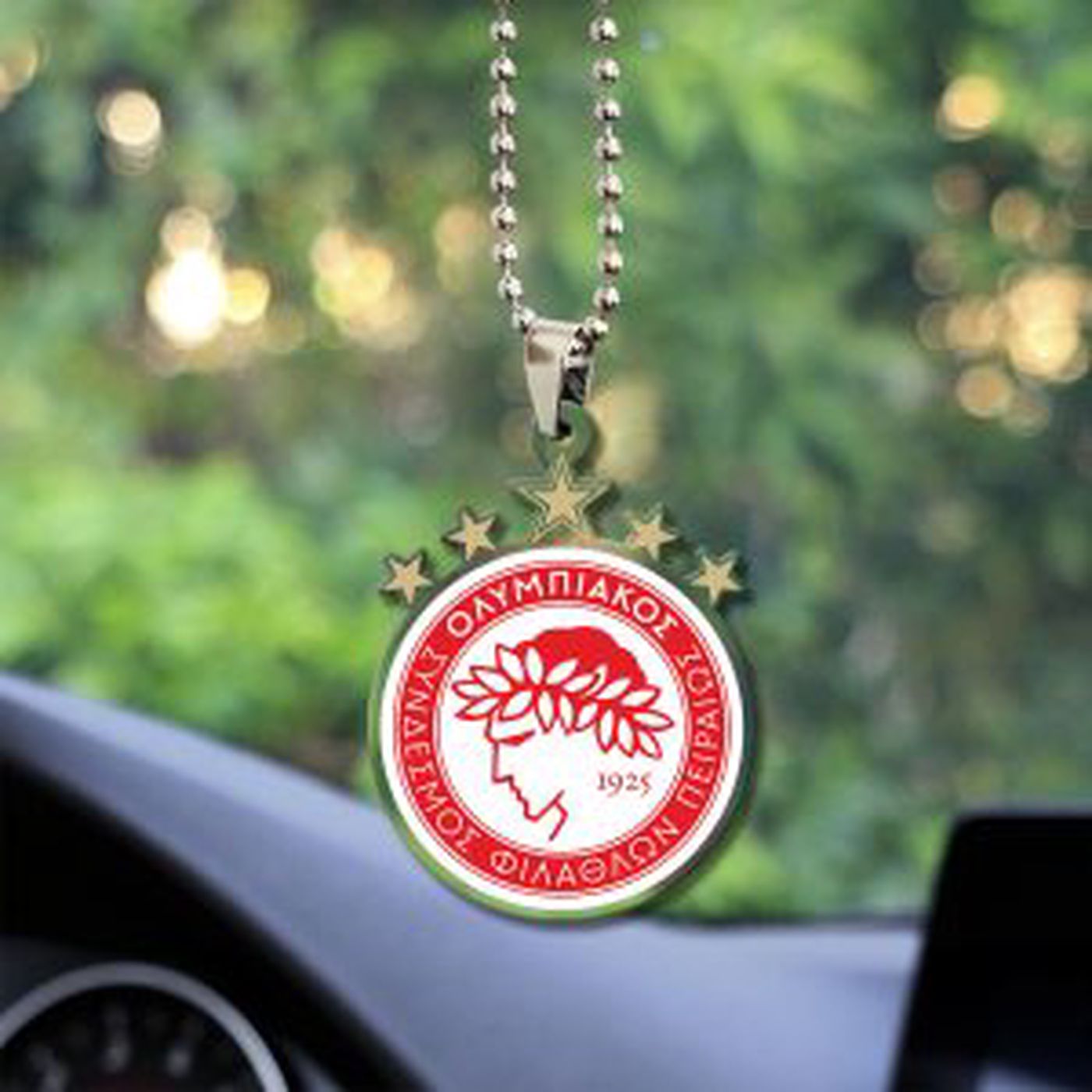 Olympiakos F.C. Custom Shape Clear 2-sided Acrylic Car Ornament