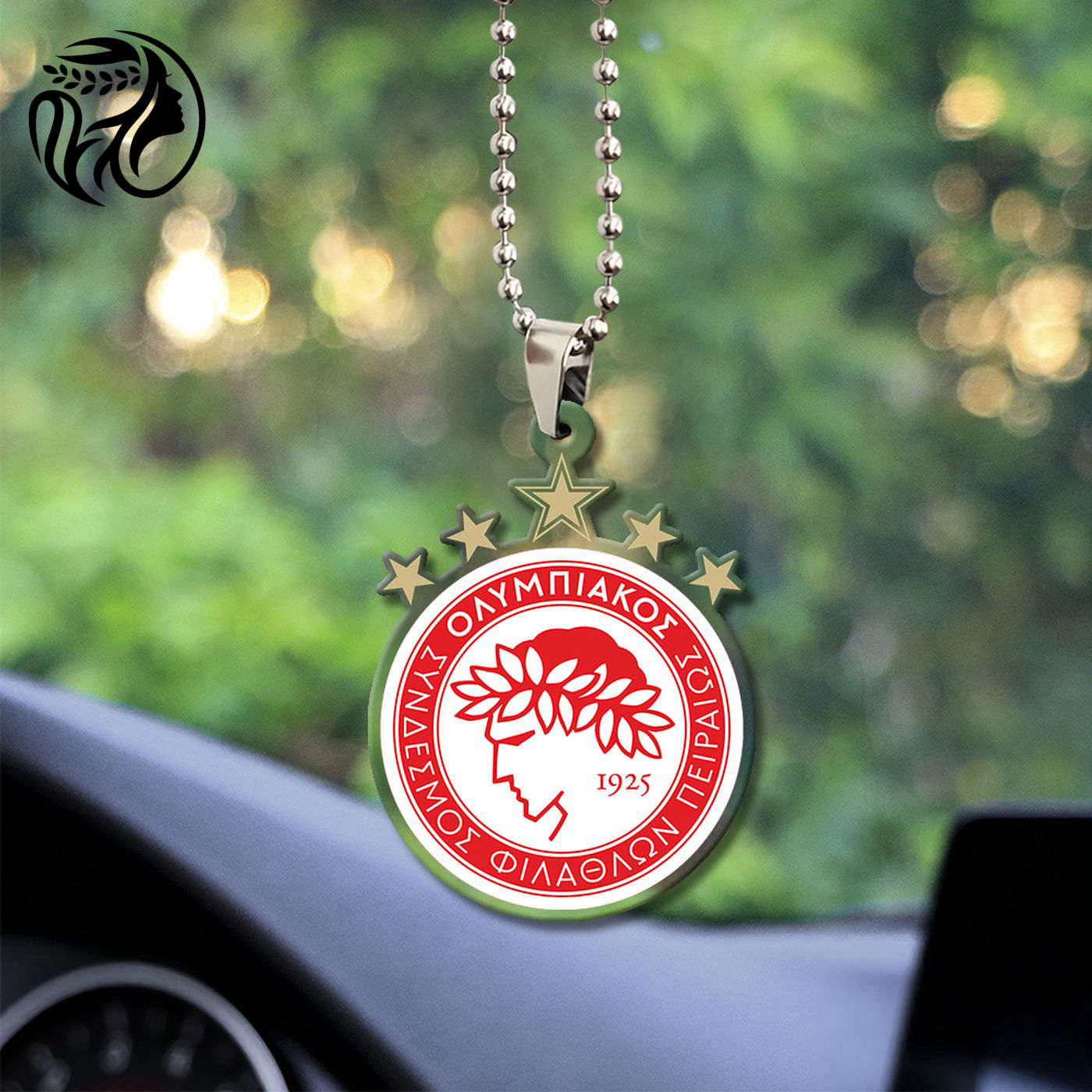 Olympiakos F.C. Custom Shape Clear 2-sided Acrylic Car Ornament