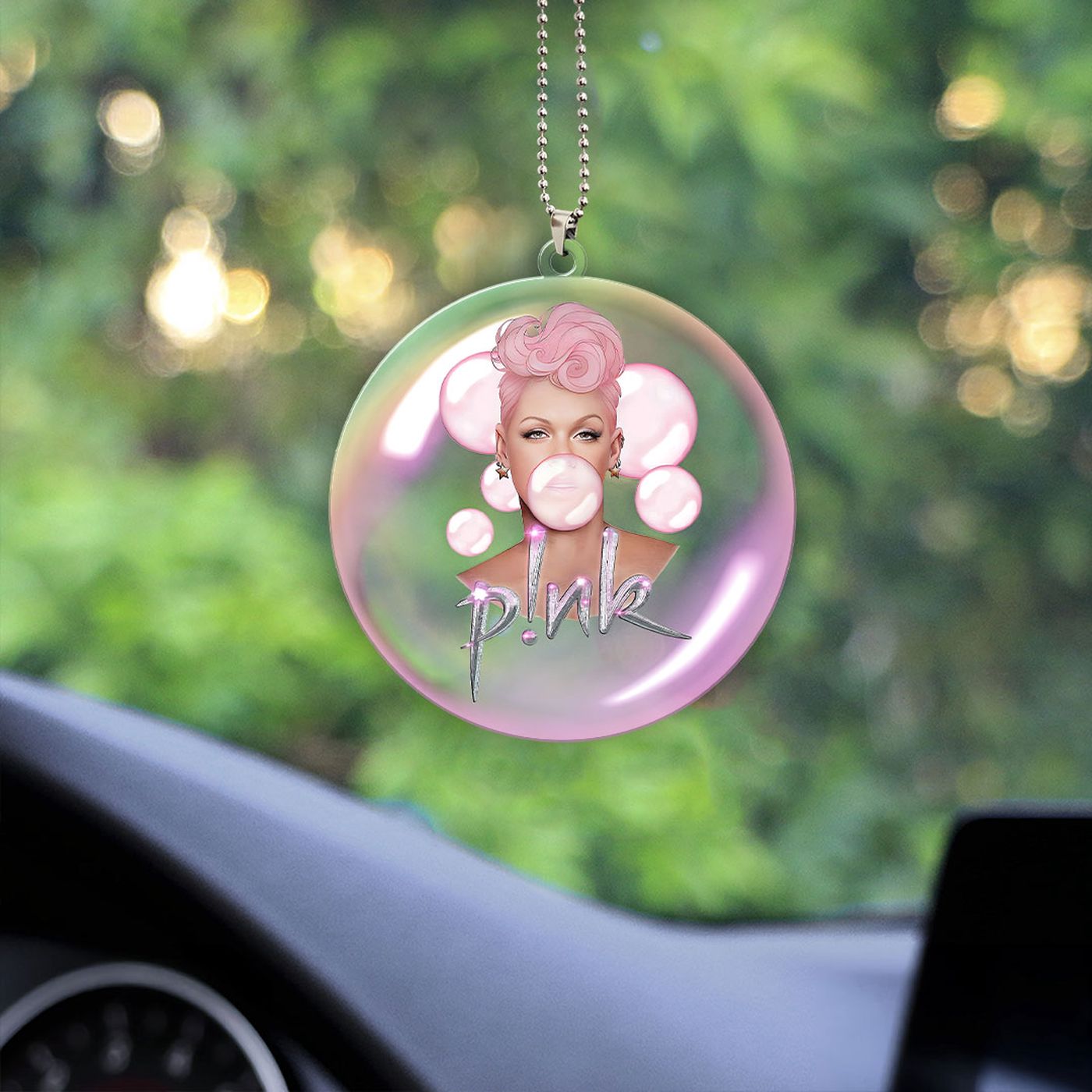 P!nk Custom shape Clear 1-sided Acrylic Car Ornament