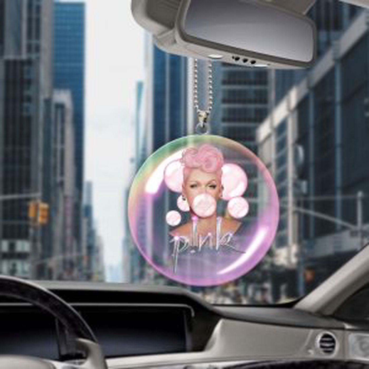 P!nk Custom shape Clear 1-sided Acrylic Car Ornament P!nk Custom shape Clear 1-sided Acrylic Car Ornament