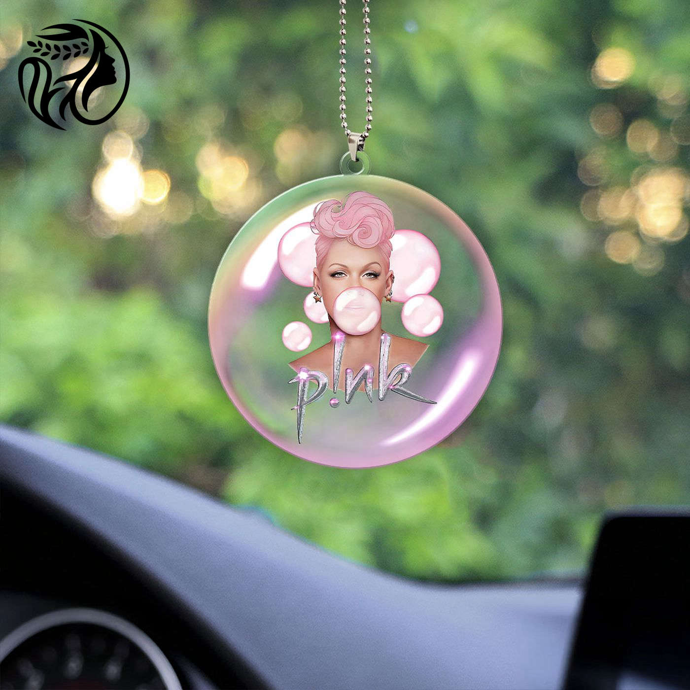 P!nk Custom shape Clear-sided Acrylic Car Ornament