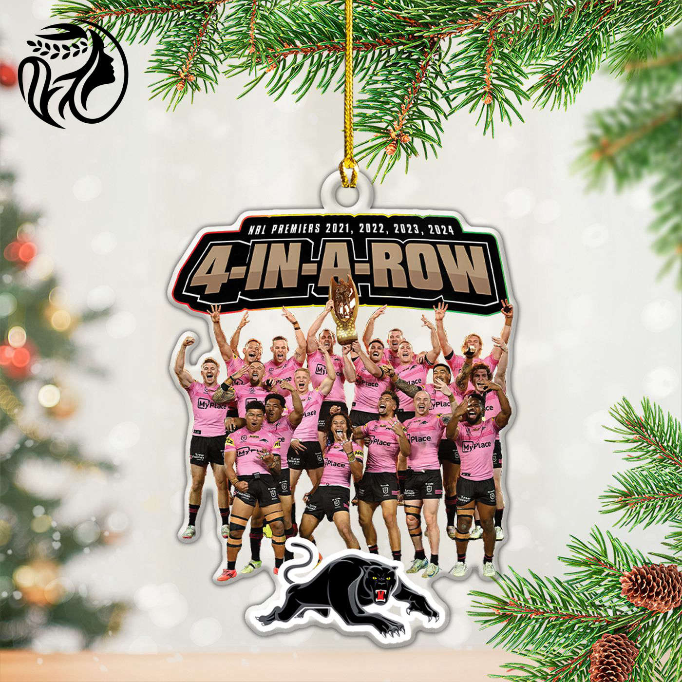 Penrith Panthers Custom Shape Clear 1-sided Acrylic Ornament Gift.1