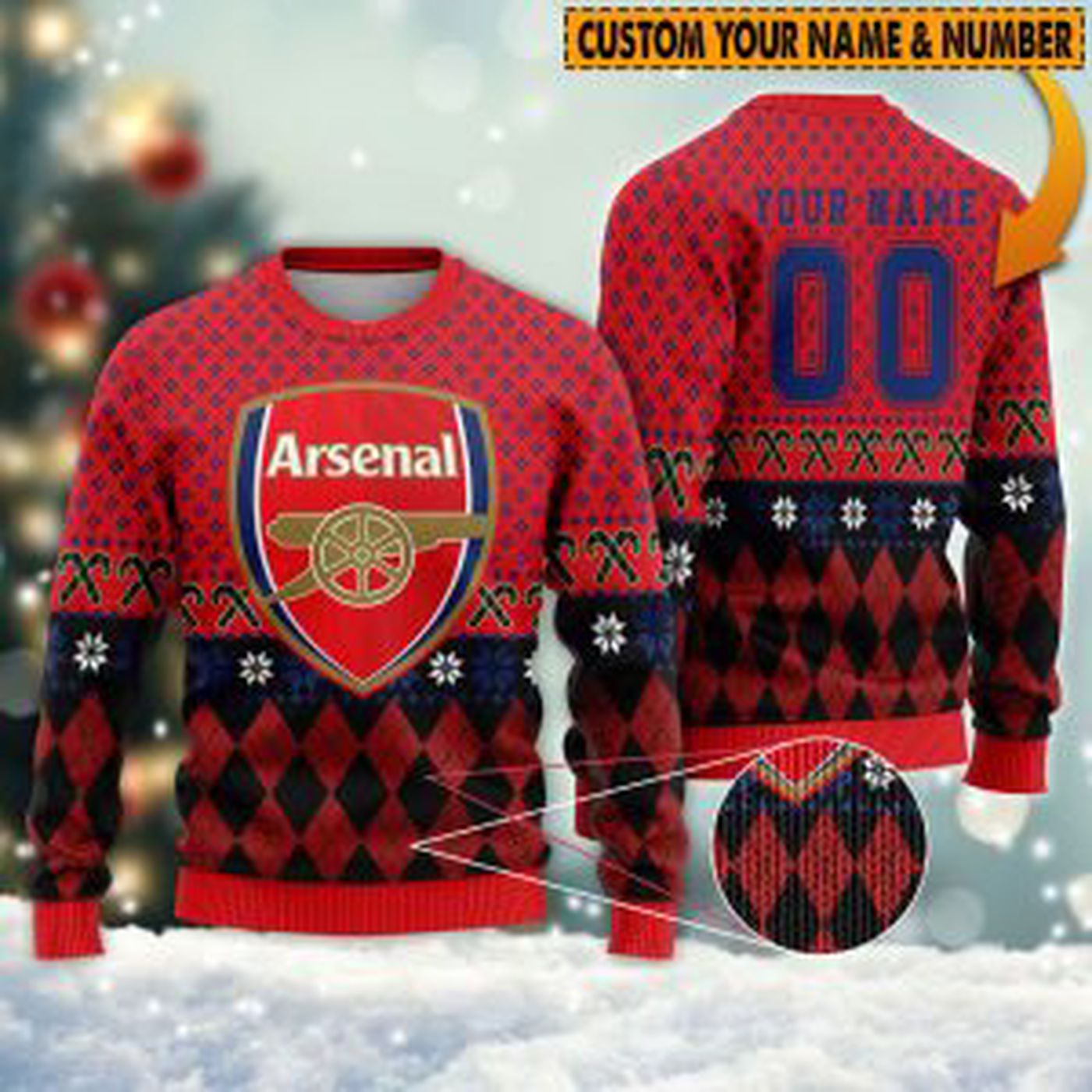 Personalized Arsenal 3D Ugly Sweater Gift – Gift for Men Women Christmas Day