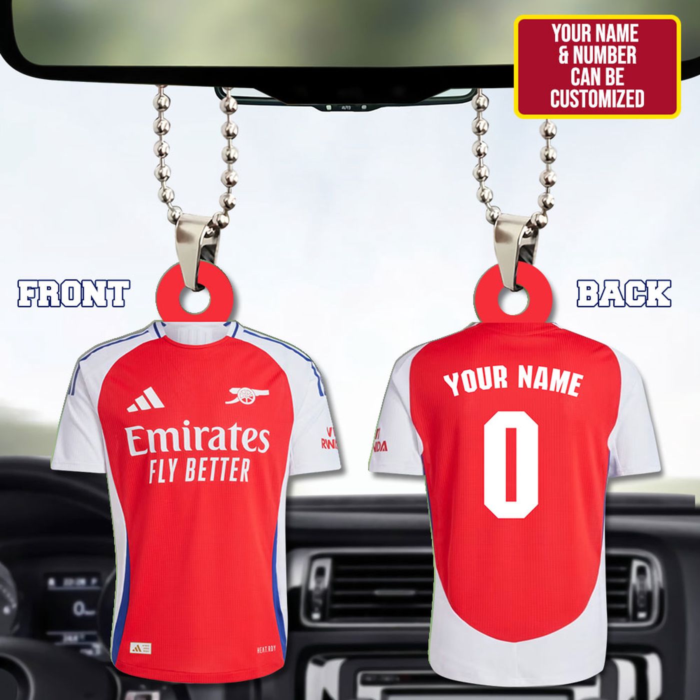 Personalized Arsenal Custom Shape 2-sided Acrylic Car Ornament Gift