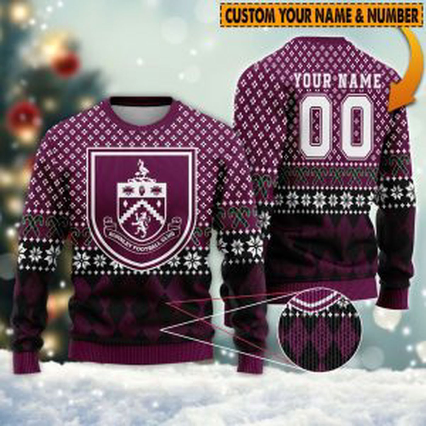 Personalized Burnley 3D Ugly Sweater Gift – Gift for Men Women Christmas Day
