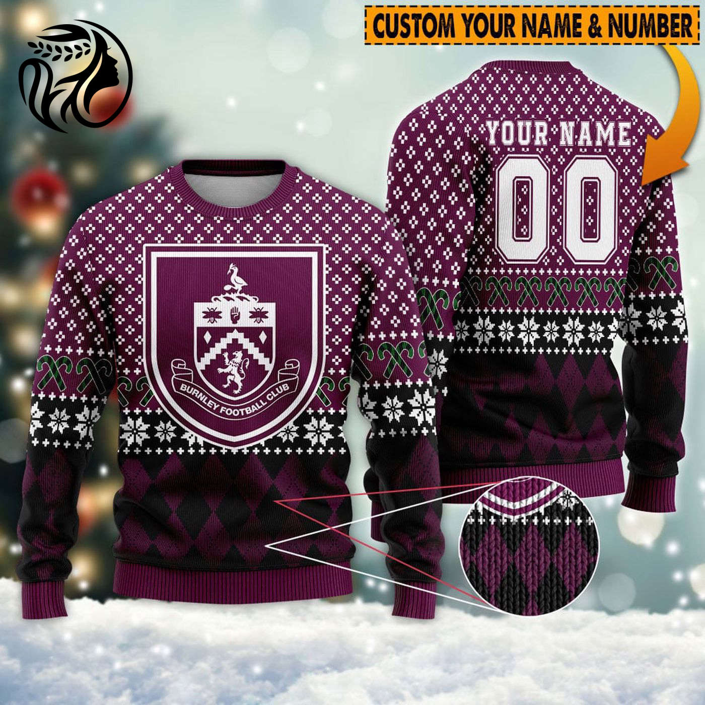 Personalized Burnley 3D Ugly Sweater Gift – Gift for Men Women Christmas Day