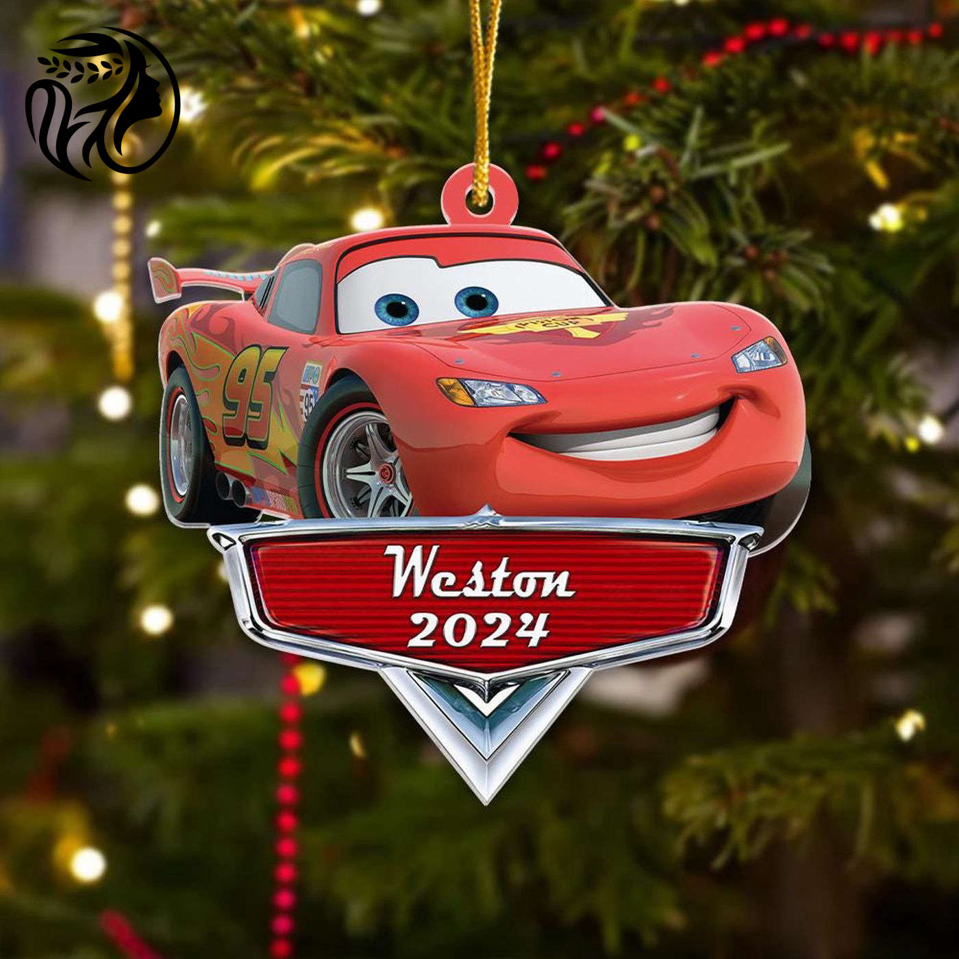 Custom Racing Car Christmas Ornament – Fun Gift for Kids Movie Decor Xmas Tree Decoration Ceramic