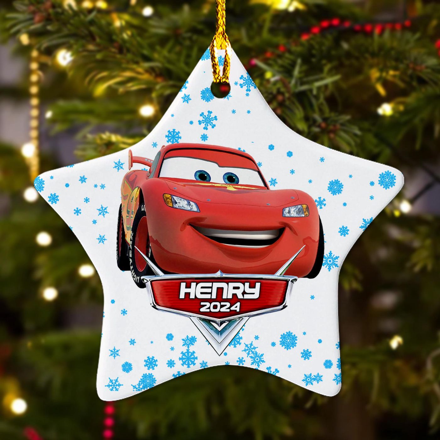 Customized Racing Car Xmas Ornament – Unique 2024 Christmas Tree Decor Gift for Kids
