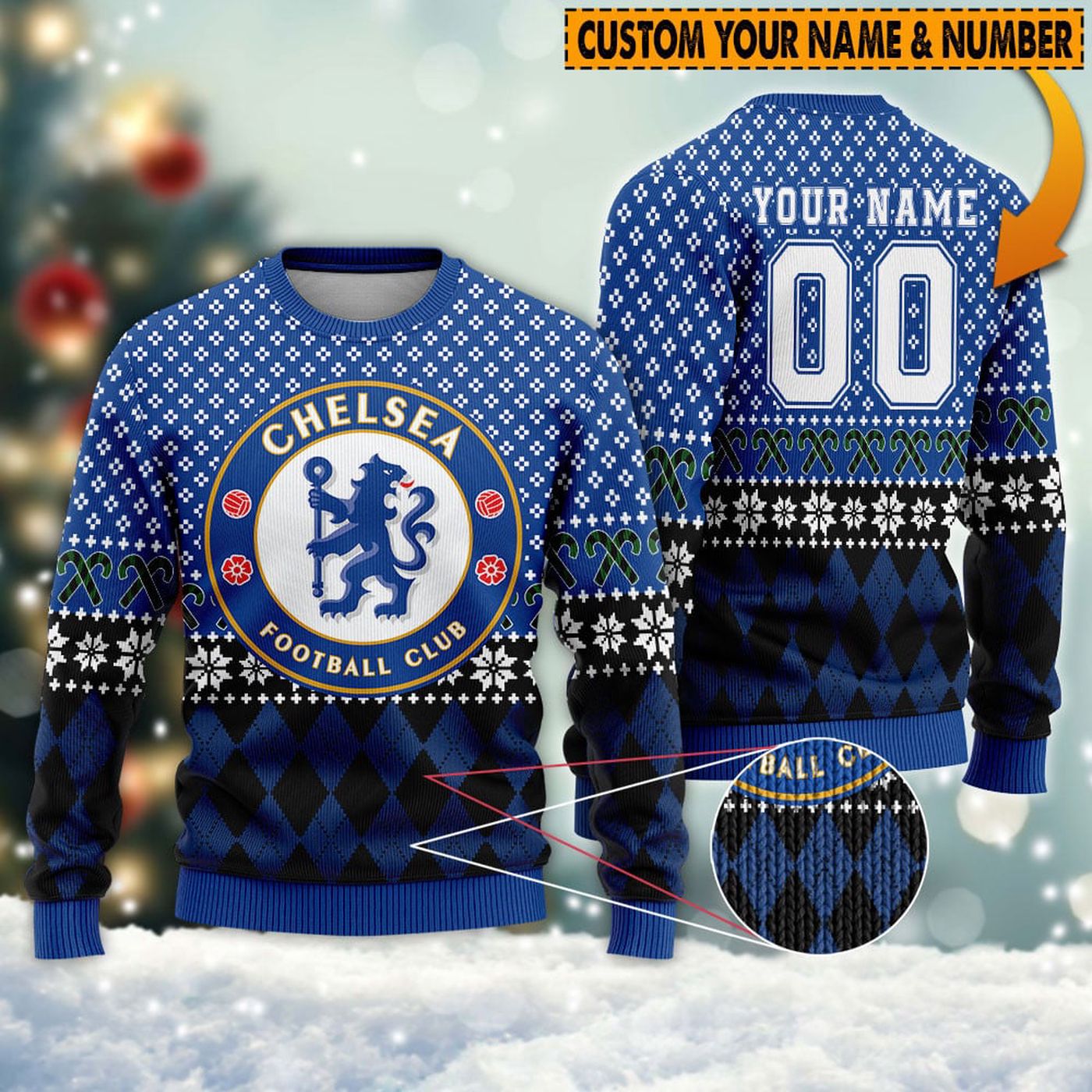 Personalized Chelsea 3D Ugly Sweater Gift – Gift for Men Women Christmas Day