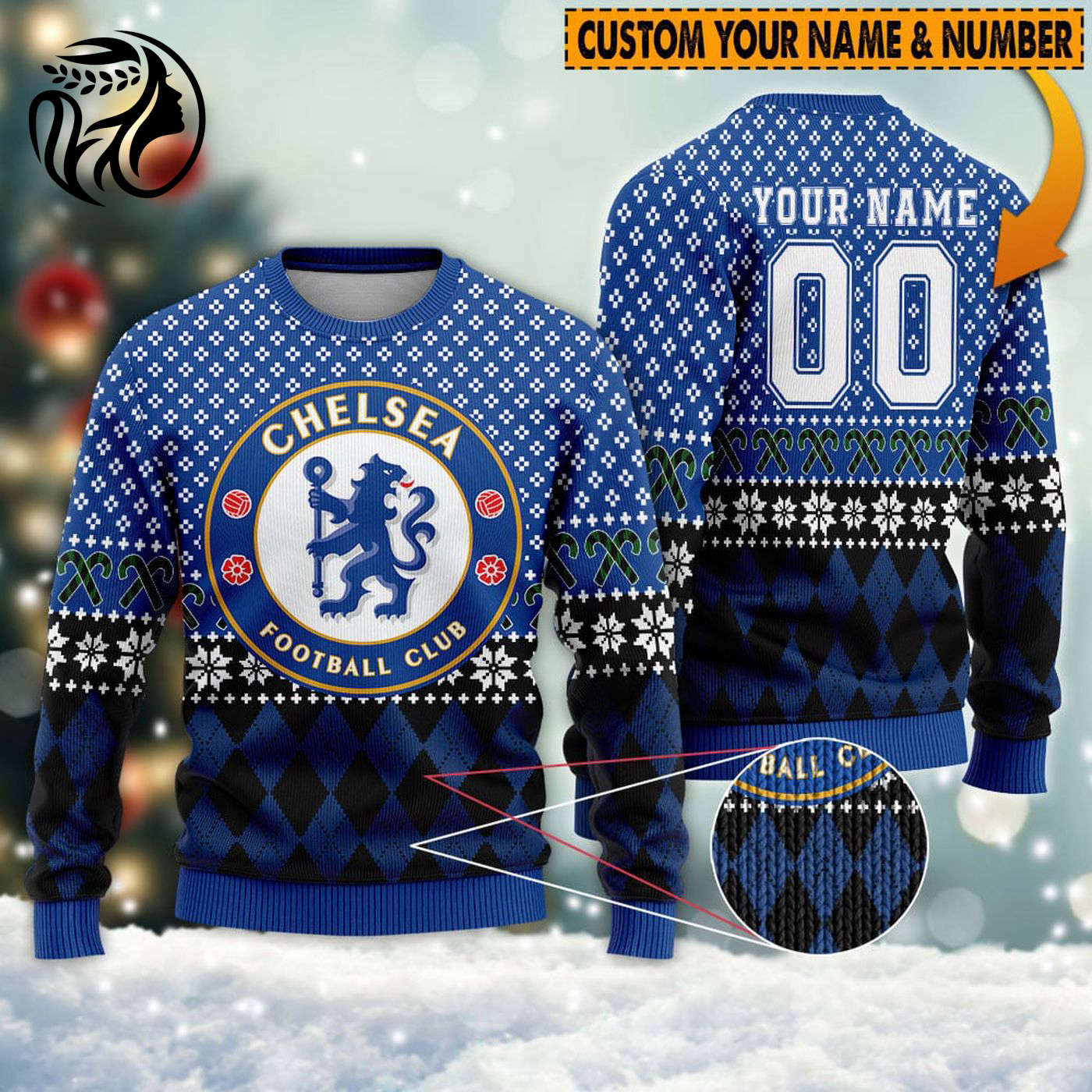 Personalized Chelsea 3D Ugly Sweater Gift – Gift for Men Women Christmas Day