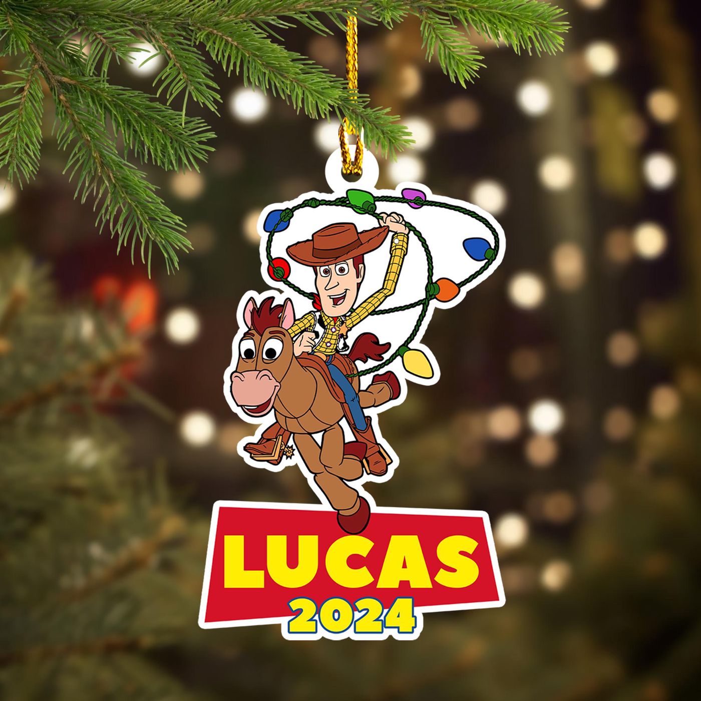 Custom Cowboy & Friends Ornament: Iconic Toy Movie Xmas Gift 2024 Christmas Tree Decor for Kids