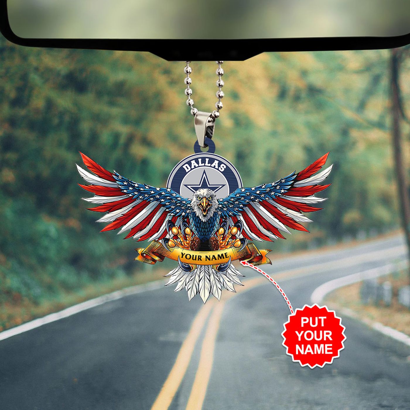 Personalized Dallas Cowboys Custom Shape-sided Acrylic Car Ornament