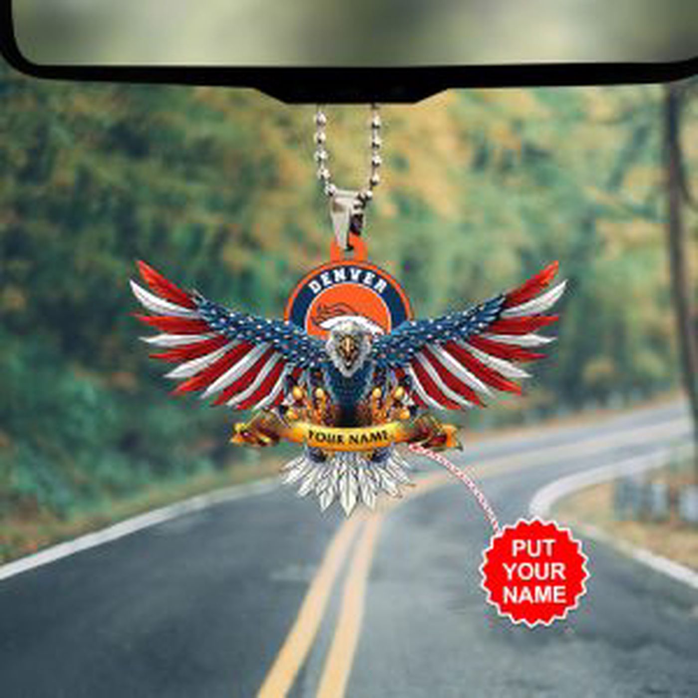 Personalized Denver Broncos Custom Shape-sided Acrylic Car Ornament