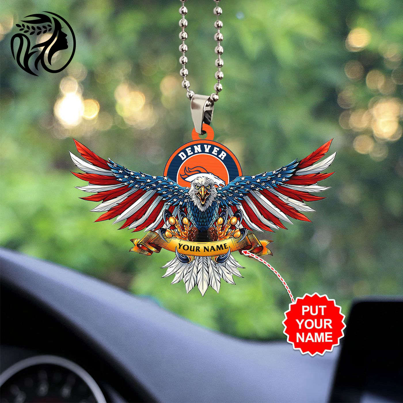 Personalized Denver Broncos Custom Shape-sided Acrylic Car Ornament