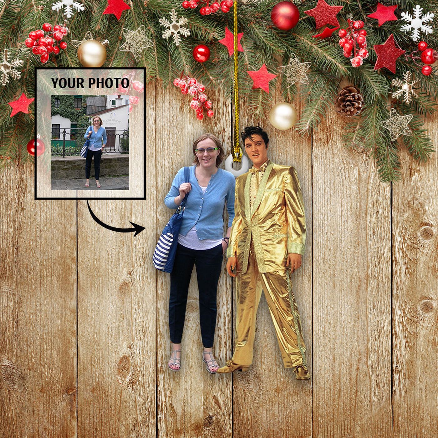 Personalized Elvis Presley 2-Side Printed Acrylic Ornament Gift