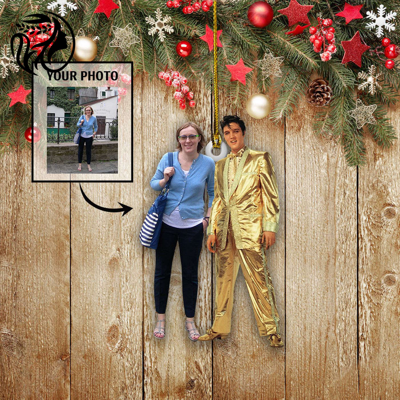 Personalized Elvis Presley 2-Side Printed Acrylic Ornament Gift