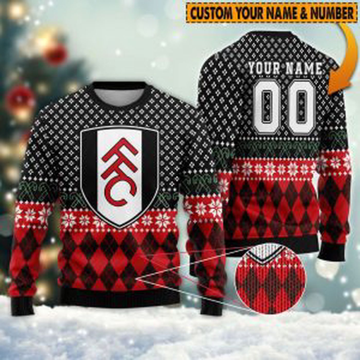 Personalized Fulham 3D Ugly Sweater Gift – Gift for Men Women Christmas Day