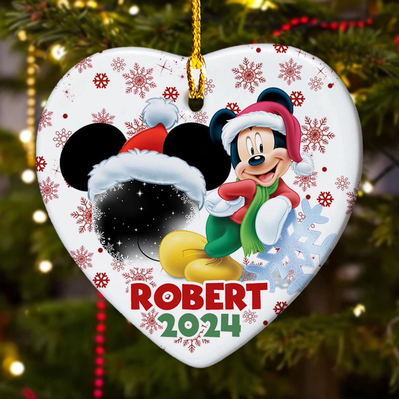 Customized Funny Mouse Christmas Ornament – Movie-themed 2024 Tree Decor & Santa Hat Gift for Kids