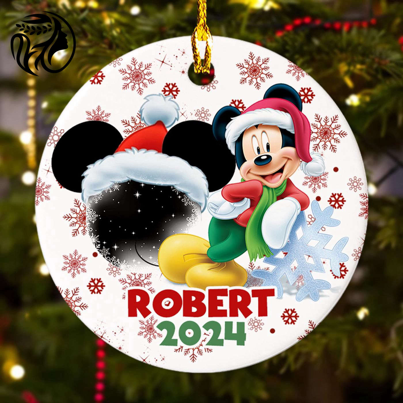 Customized Funny Mouse Christmas Ornament – Movie-themed 2024 Tree Decor & Santa Hat Gift for Kids