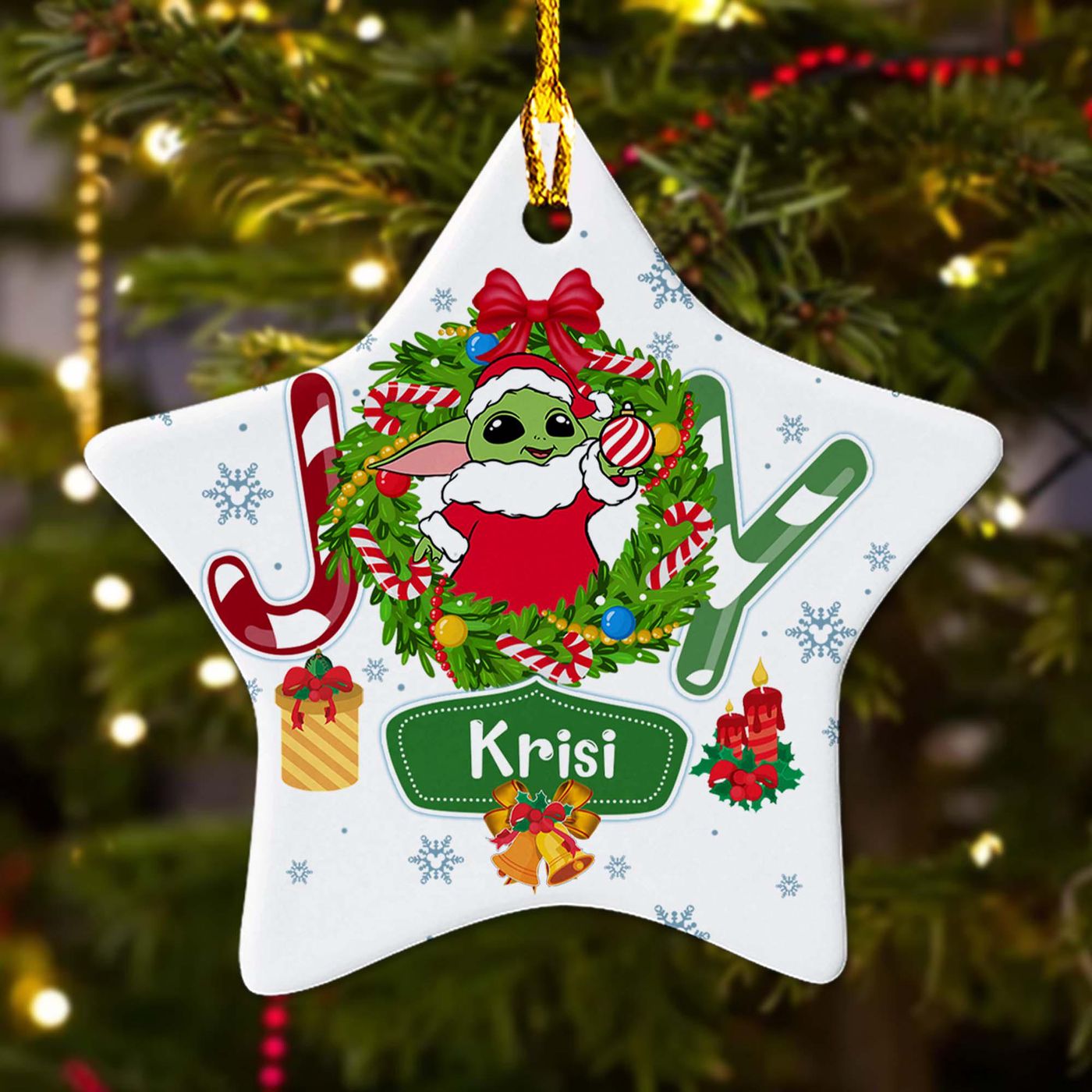 Custom Green Baby Christmas Ornament: Galaxy Alien Baby 2024 Tree Decor Santa Movie Character Xmas Gift