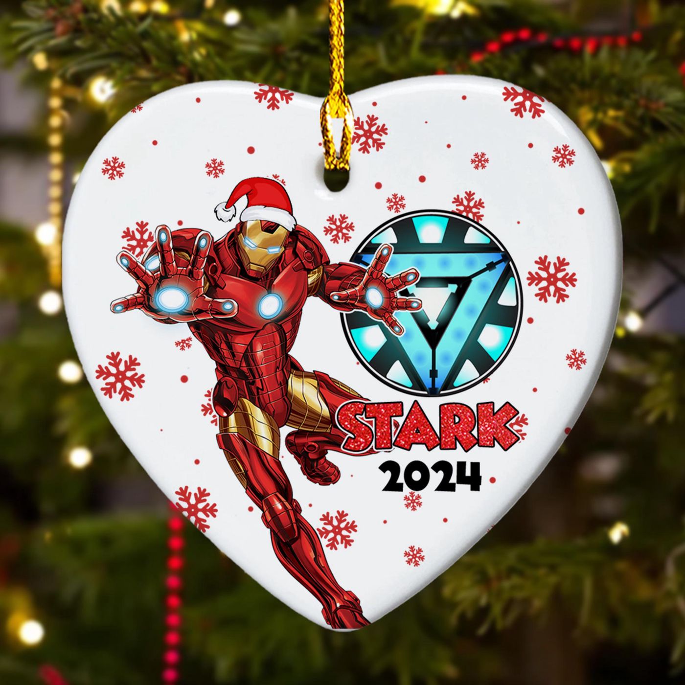 Customized Iron Hero Christmas Ornament – Superhero Movie Xmas Gift for Kids 2024
