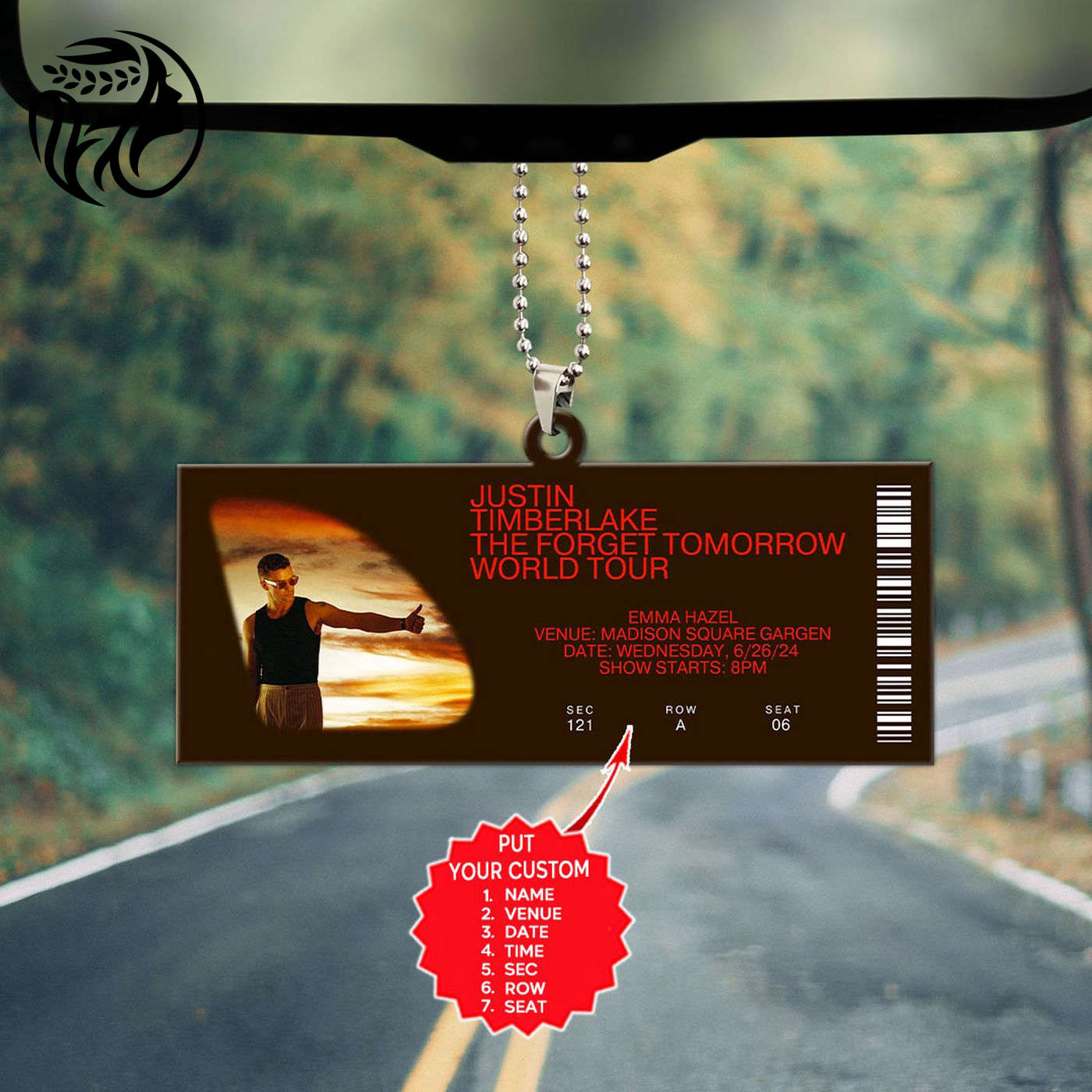 Personalized Justin Timberlake Custom Shape 1-sided Acrylic Car Ornament