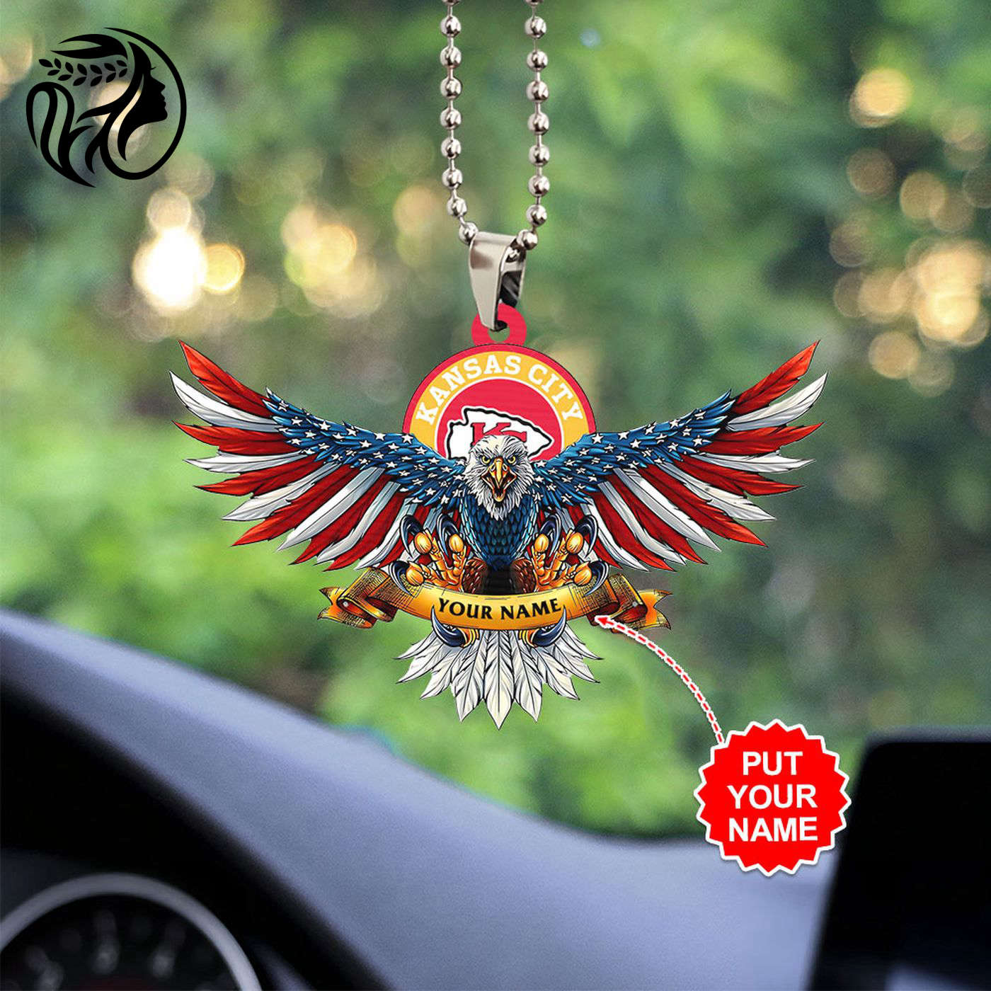 Personalized Kansas City Chiefs Custom Shape-sided Acrylic Car Ornament