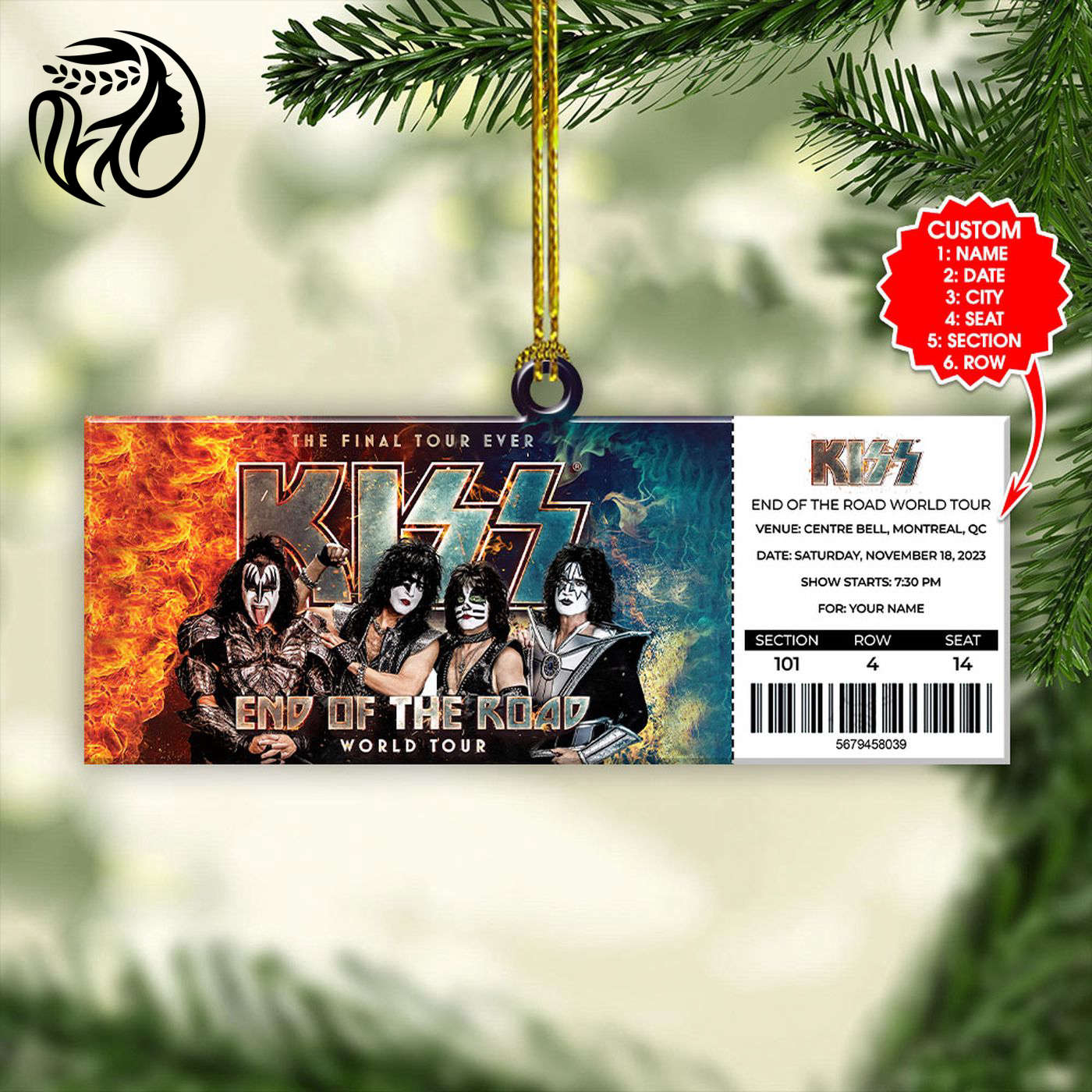 Personalized Kiss Band Custom Shape 2-sided Acrylic Ornament Gift