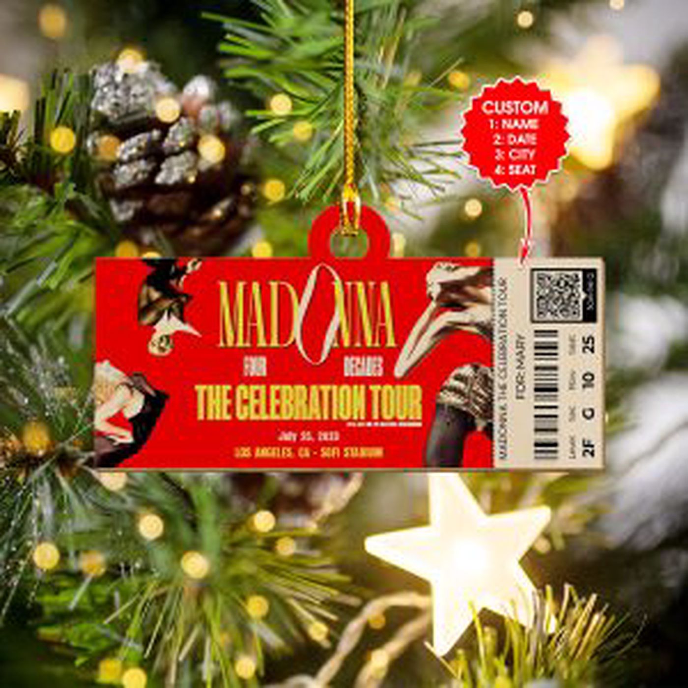 Personalized Madonna 2-Side Printed Ornament Gift