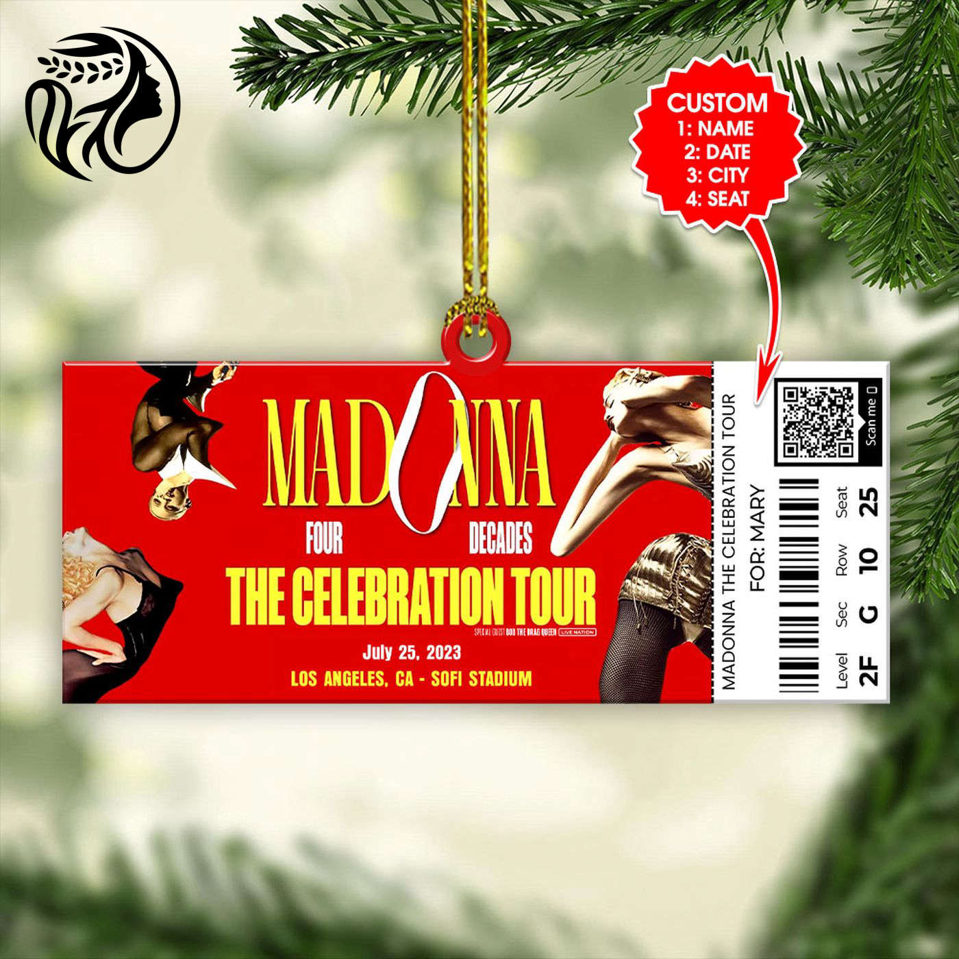 Personalized Madonna 2-Side Printed Ornament Gift