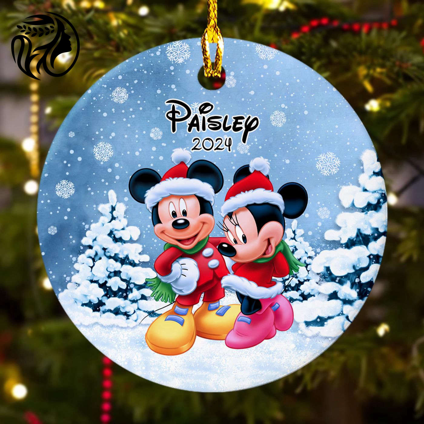 Custom Mouse Couple Christmas Ornament: Funny Personalized 2024 Tree Decor Movie Xmas Gift for Family