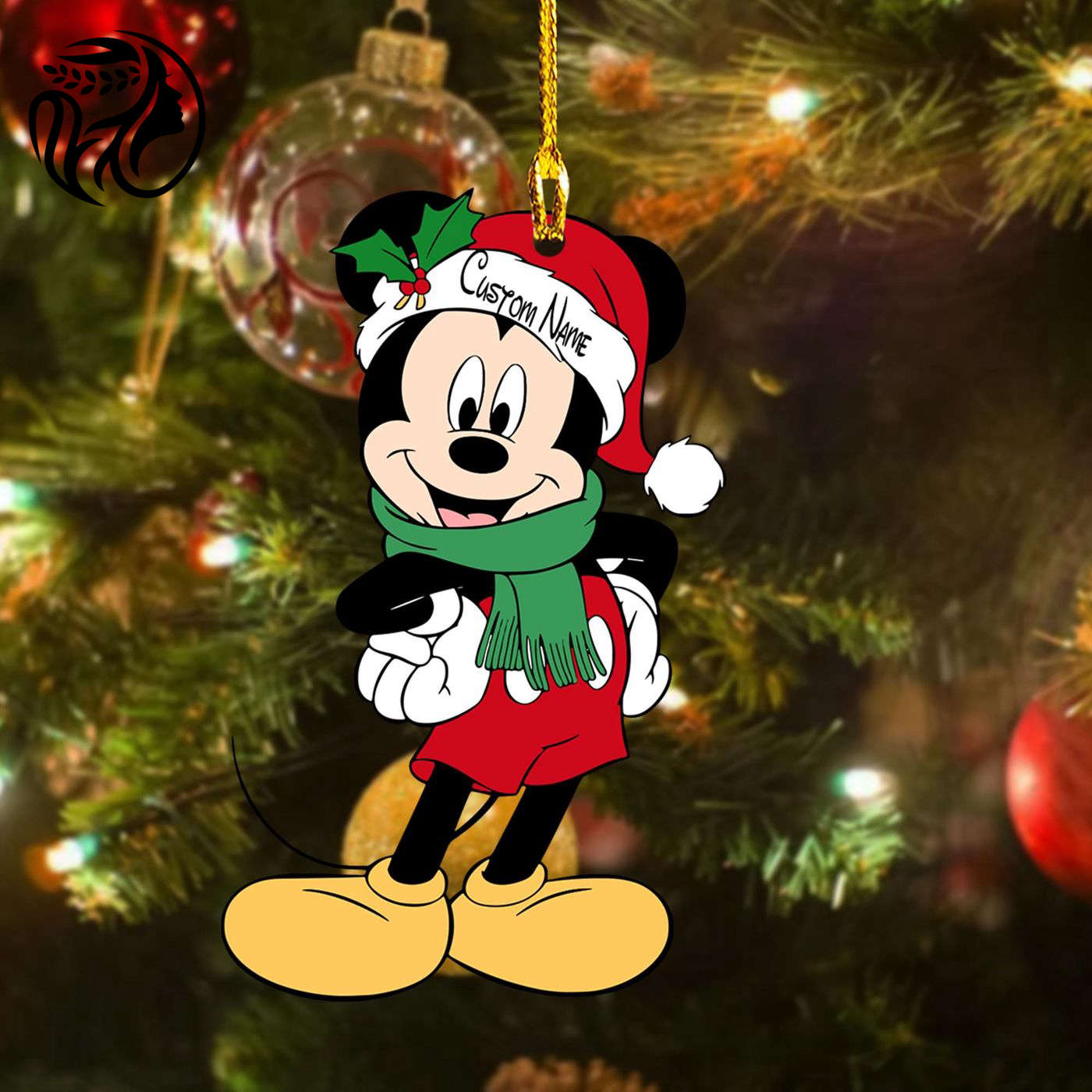 Customized Mouse Santa Christmas Ornament – Funny Movie Character Decor for 2024 Tree Perfect Keepsake Gift for Kids