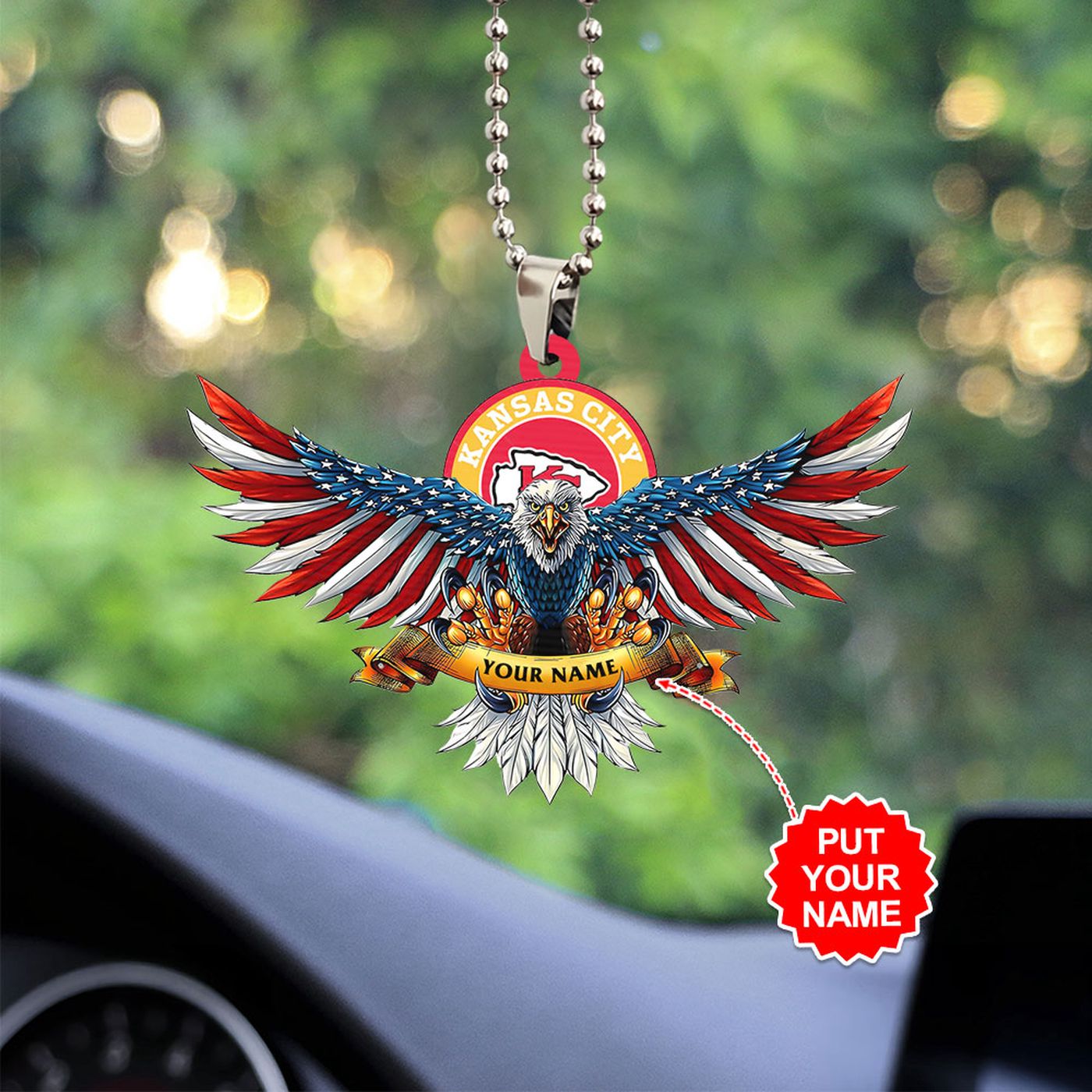Personalized New England Patriots Custom Shape 2-sided Acrylic Car Ornament Gift