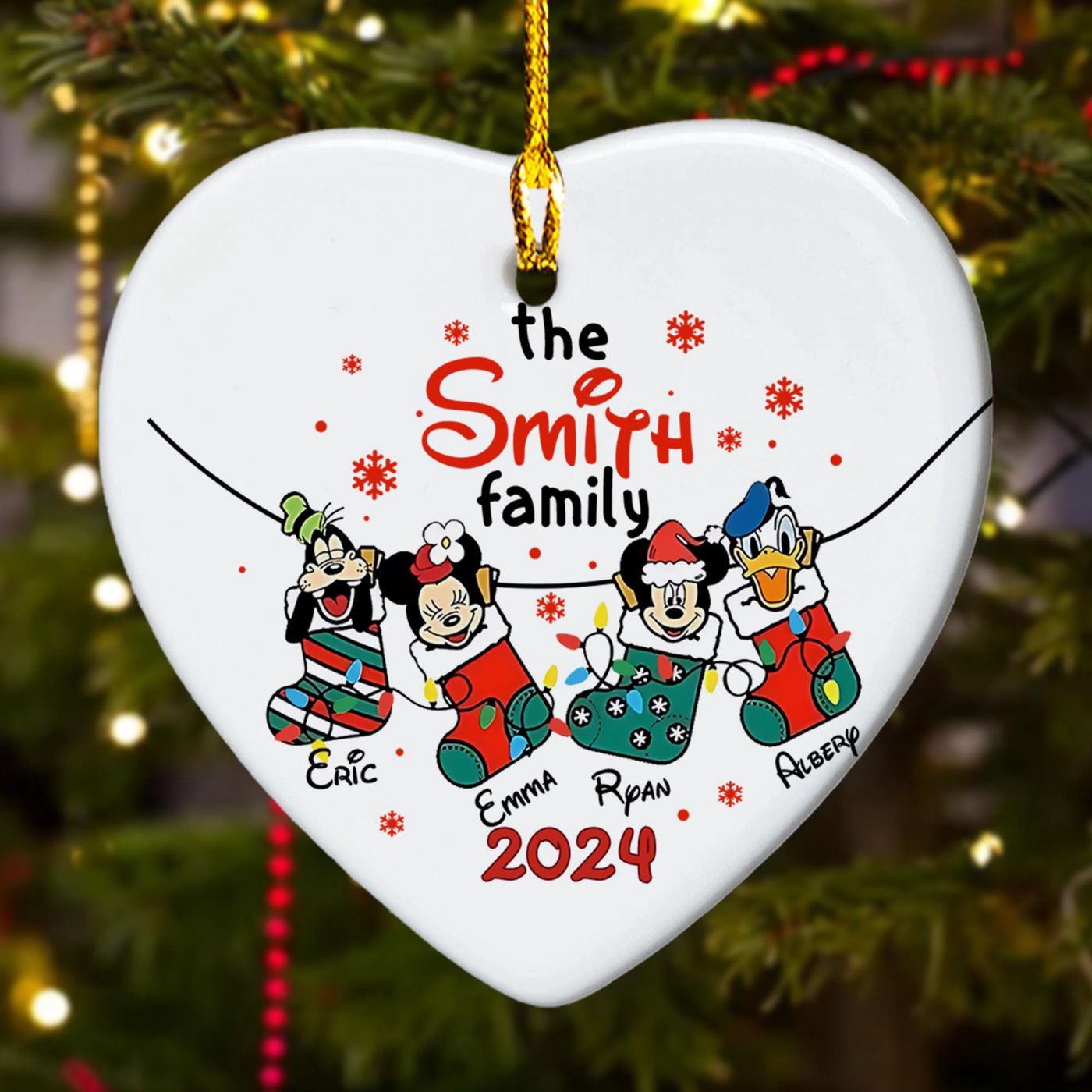 Customized 2024 Christmas Tree Ornament: Cute Mouse & Friend from US Cartoon Movie – Perfect Xmas Gift for Kids!