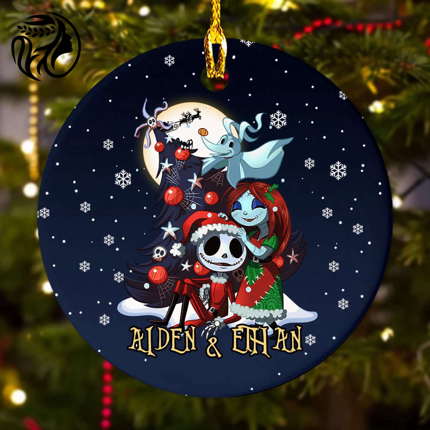 Customized Nightmare Cartoon Movie Xmas Ornament: Personalized Horror Characters in Winter – Perfect 2024 Christmas Tree Decor Gift for Kids!