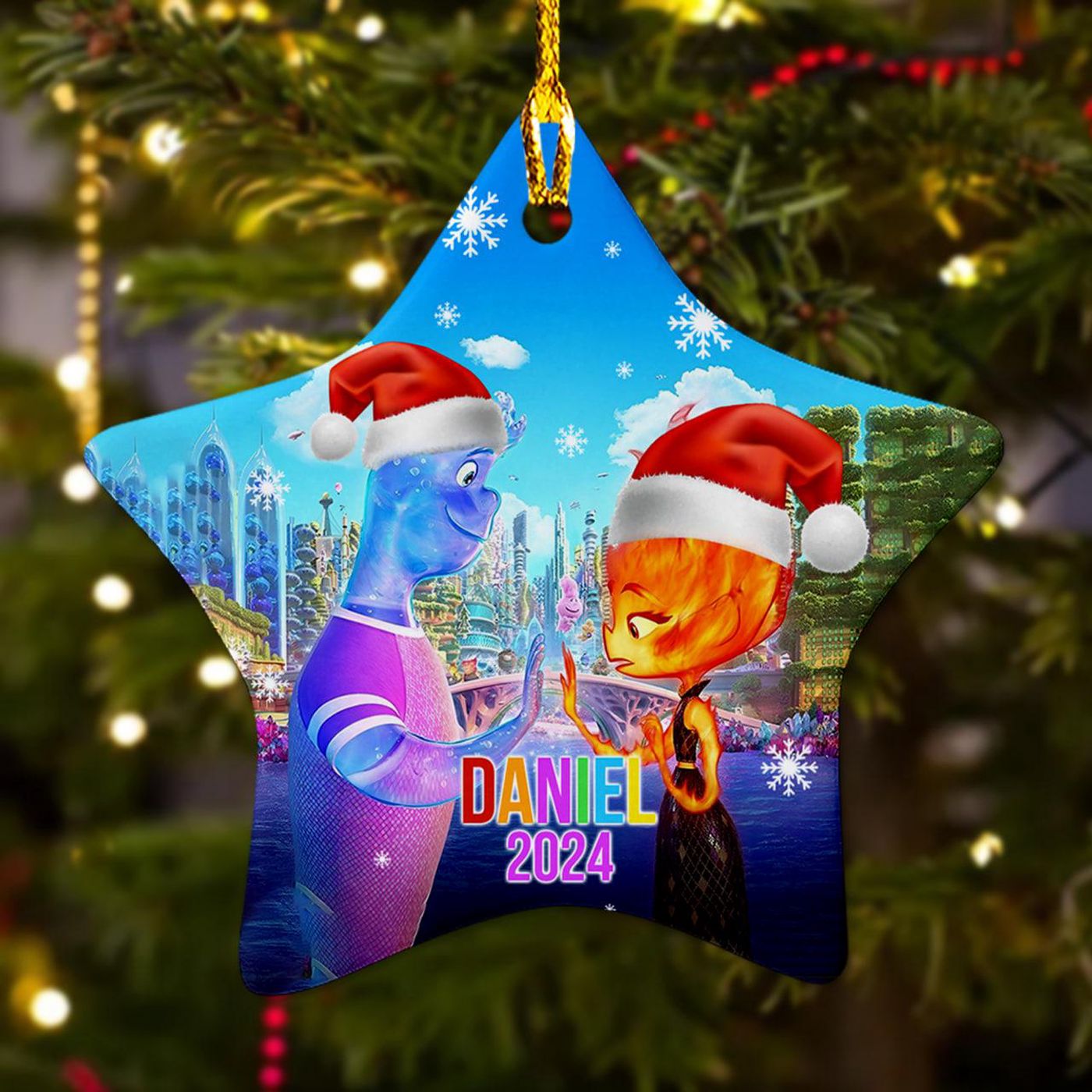 Customized Santa Couple Ornament: Unique Xmas Gift for Kids – 2024 Decor