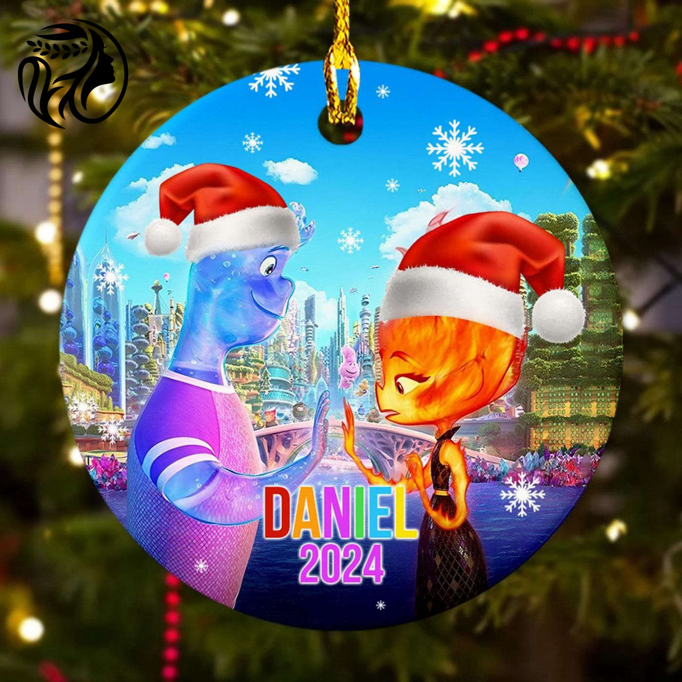 Customized Santa Couple Ornament: Unique Xmas Gift for Kids – 2024 Decor