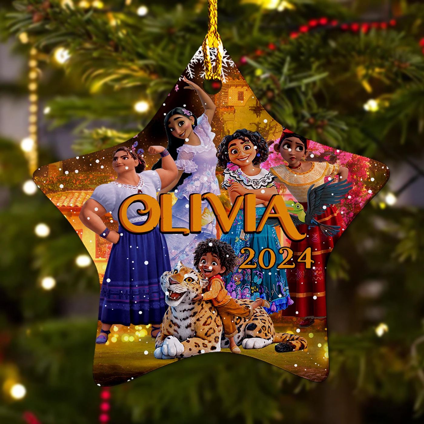 2024 Personalized Young Girl & Family Princess Movie Xmas Ornament – Custom Christmas Tree Decor Gift for Kids